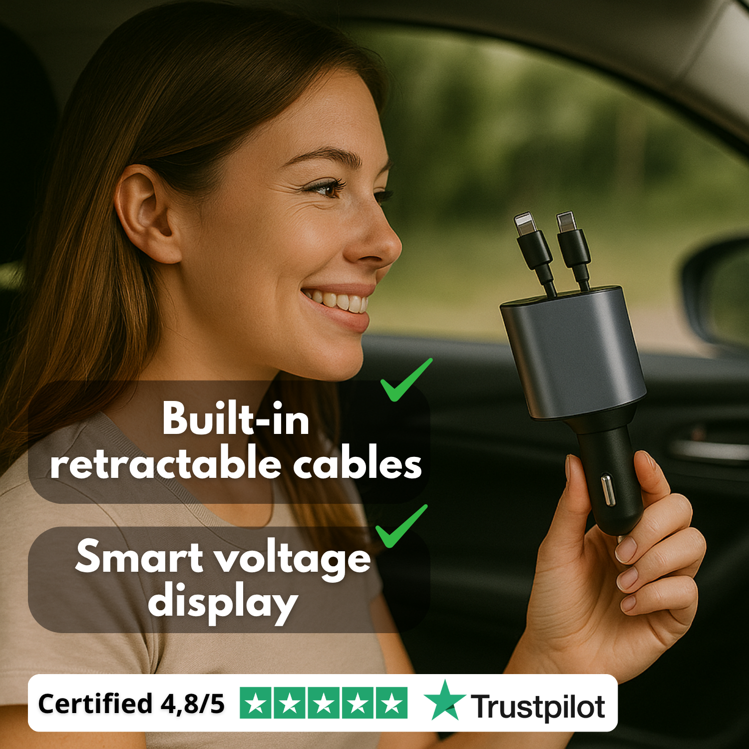 ChargePilot™ ~ 4-in-1 Smart Car Charger
