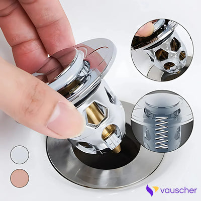 AquaStop ~ Universal Pop-up Drain Stopper – Prevents Hair Clogs Instantly