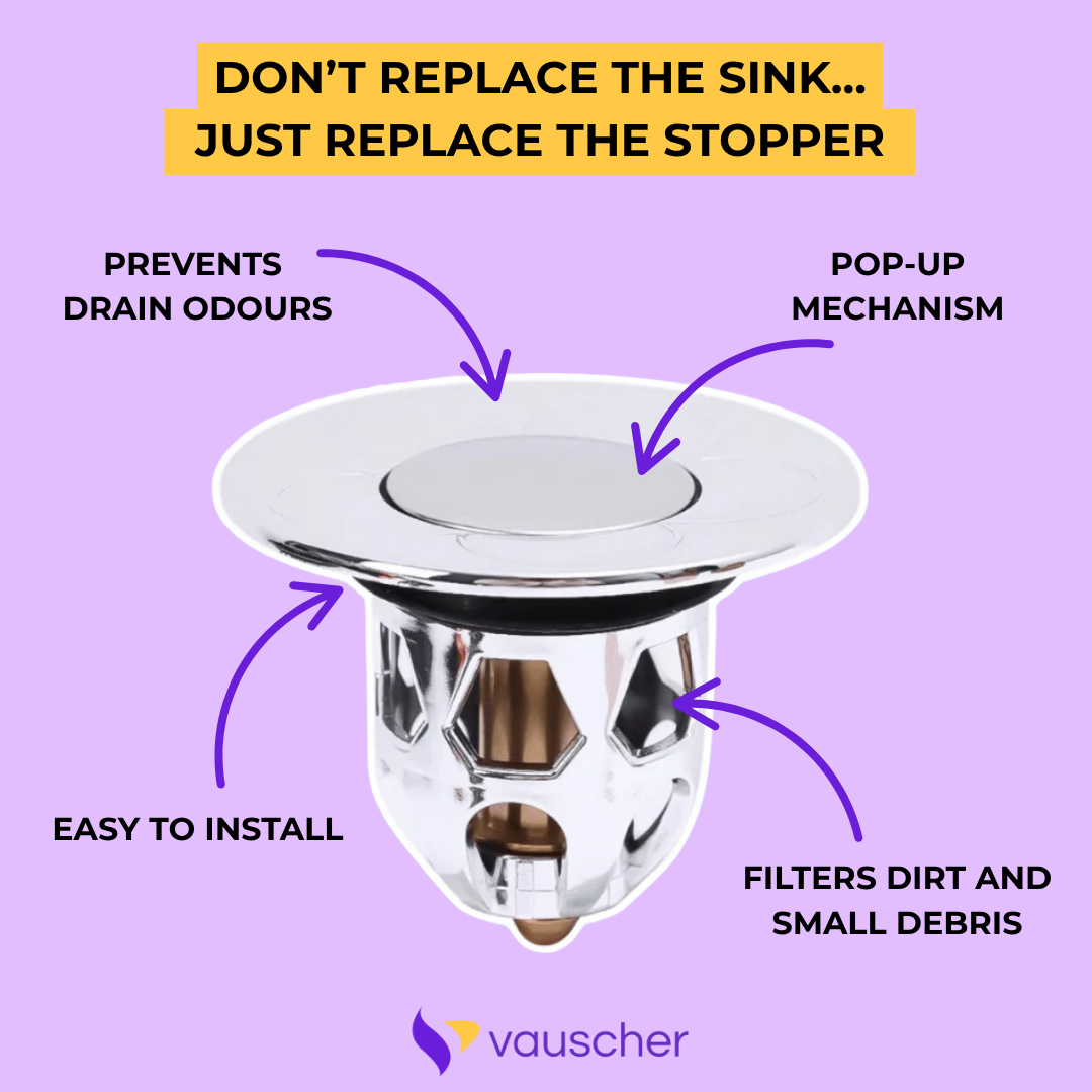 AquaStop - Universal Pop-up Drain Stopper – Prevents Hair Clogs Instantly