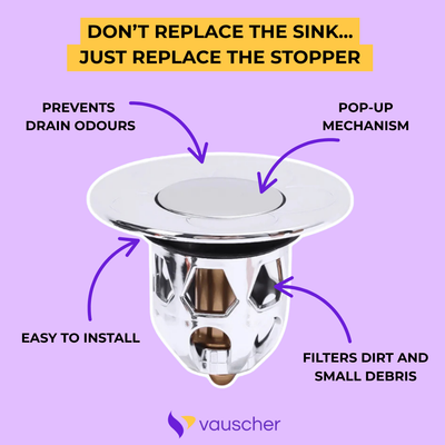 AquaStop - Universal Pop-up Drain Stopper – Prevents Hair Clogs Instantly