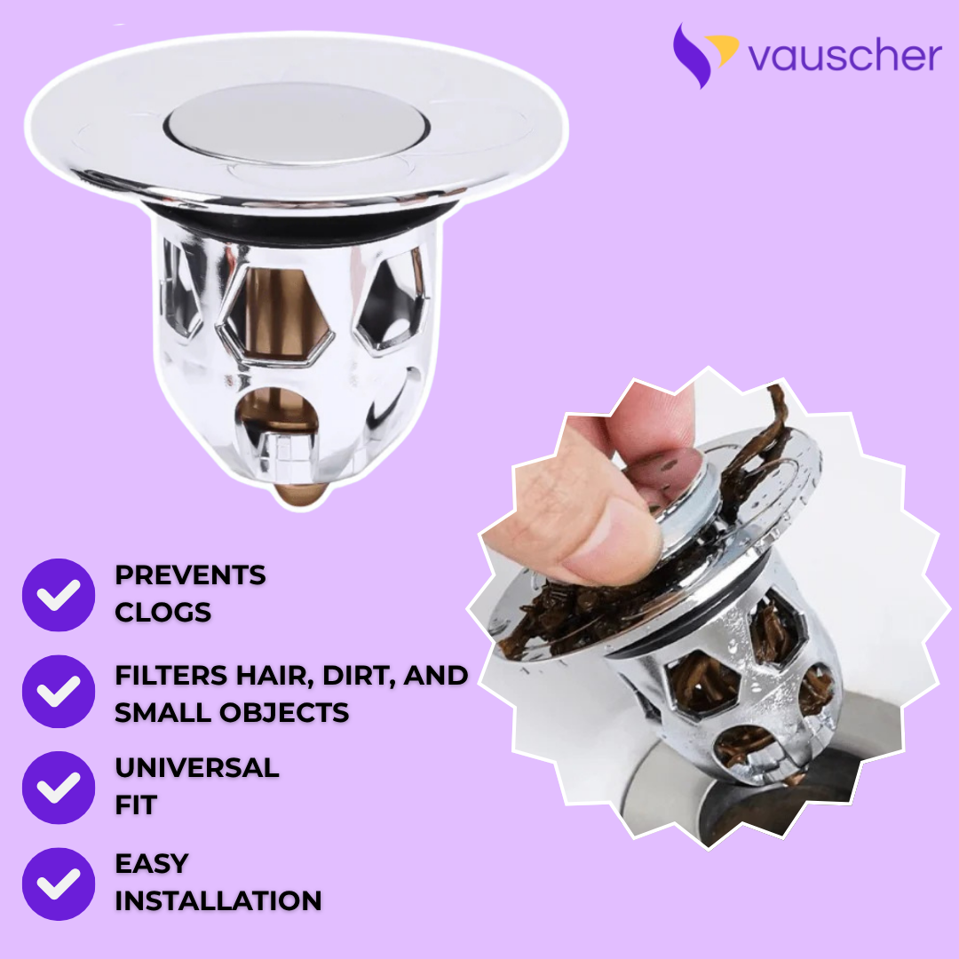AquaStop - Universal Pop-up Drain Stopper – Prevents Hair Clogs Instantly