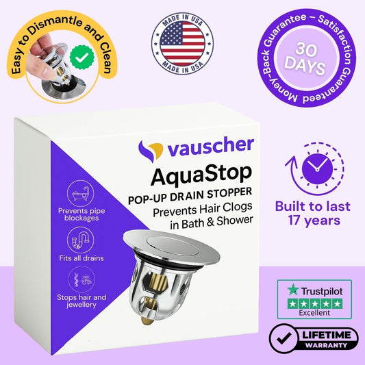 AquaStop ~ Universal Pop-up Drain Stopper – Prevents Hair Clogs Instantly